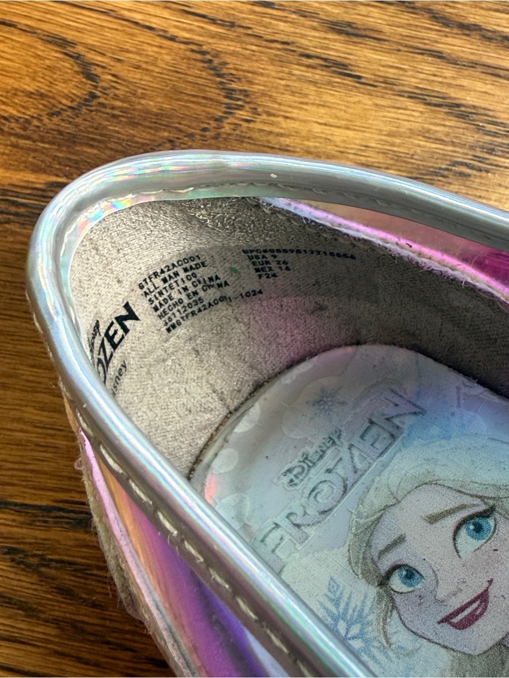 Disney Frozen Toddler Girls Iridescent Mary Jane Dress Up Shoes with Bow Size 9 - Picture 7 of 13